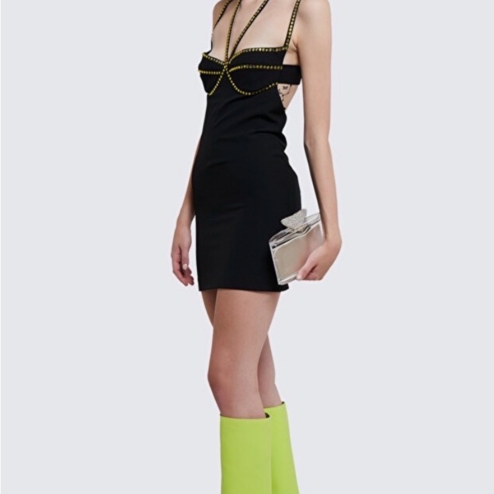 The Attico Stylish Black Mini Dress